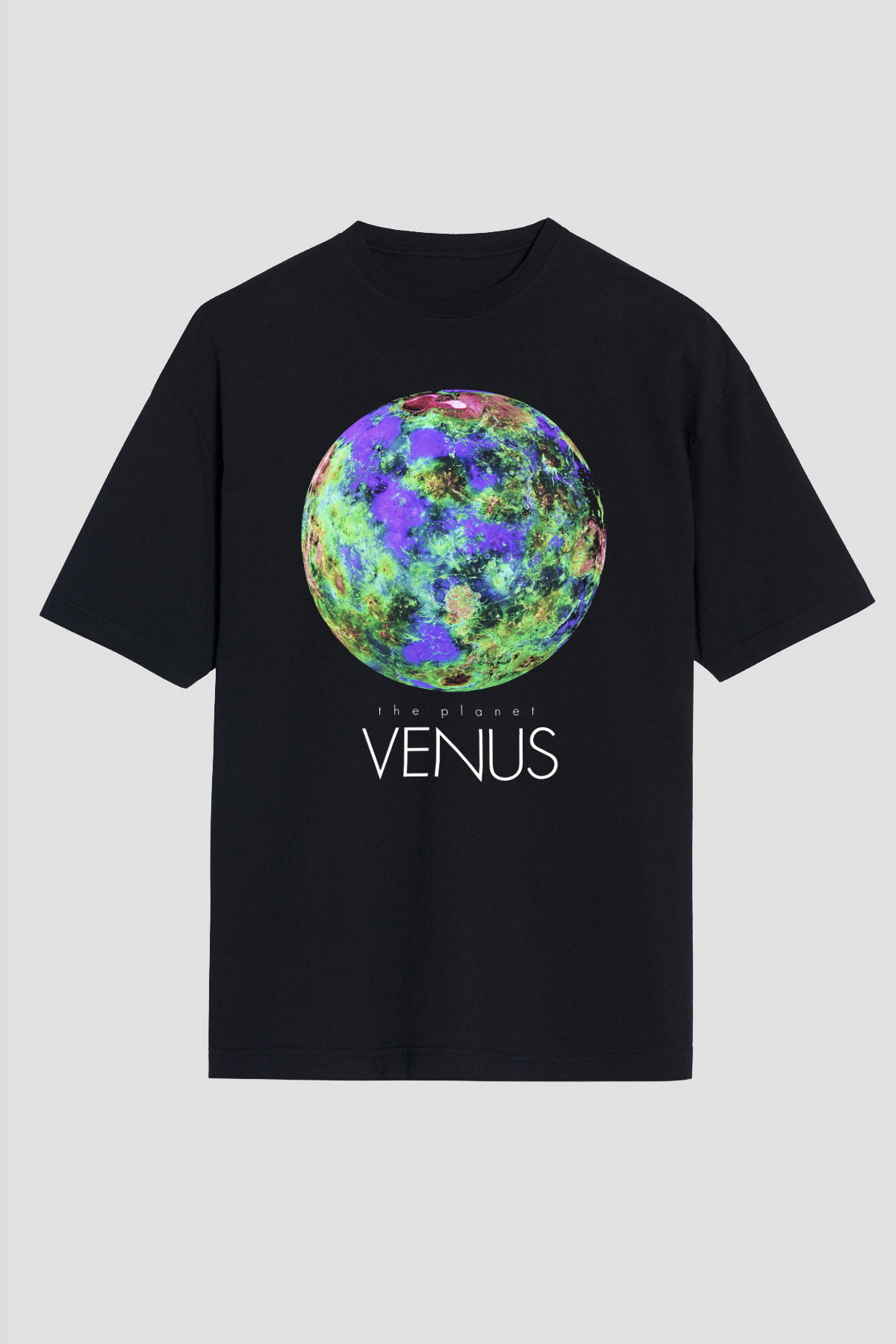 Venüs Siyah Unisex Oversize Tişört T-Shirt