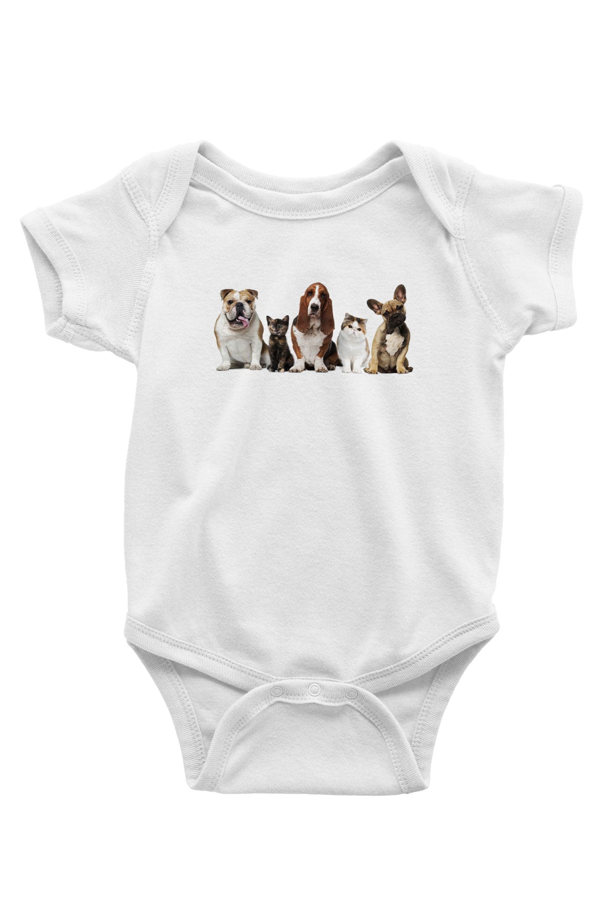 Veteriner Baskılı Beyaz Unisex Bebek Body - Zıbın