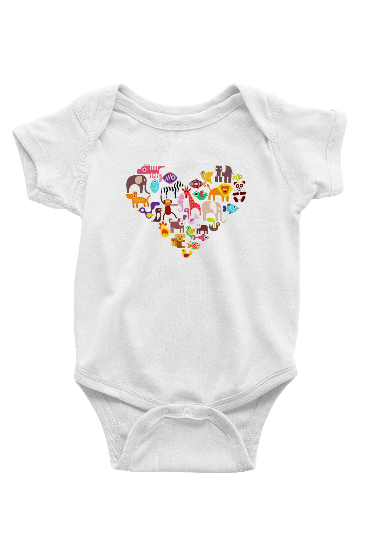 Veteriner Baskılı Beyaz Unisex Bebek Body - Zıbın