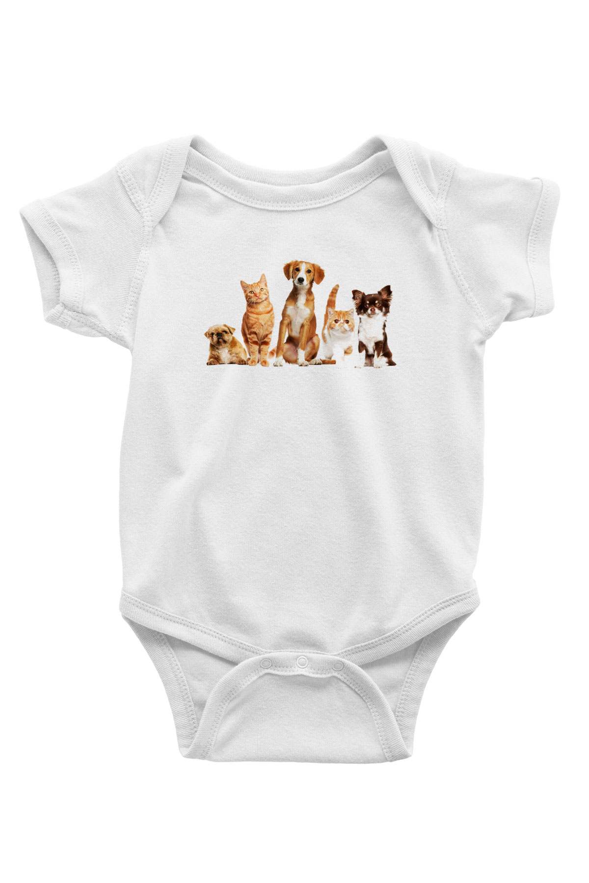 Veteriner Baskılı Beyaz Unisex Bebek Body - Zıbın