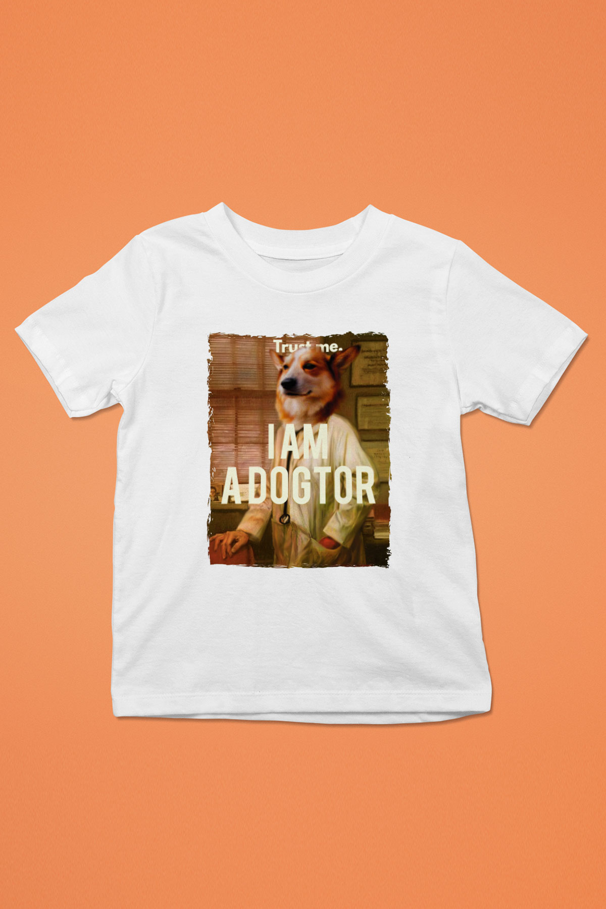 Veteriner Beyaz Unisex Çocuk Tişört
