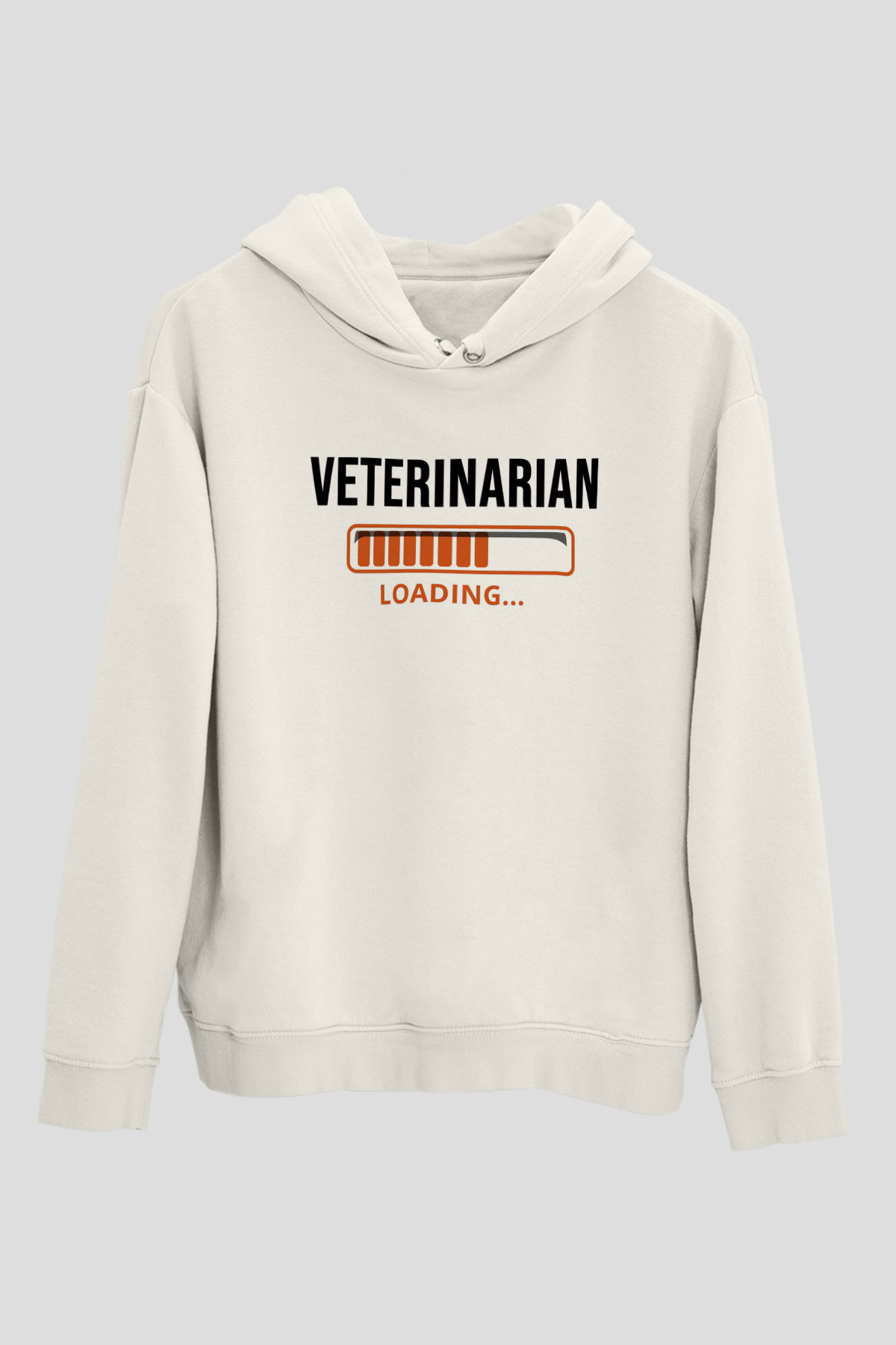 Veteriner Beyaz Unisex Kapüşonlu Sweatshirt