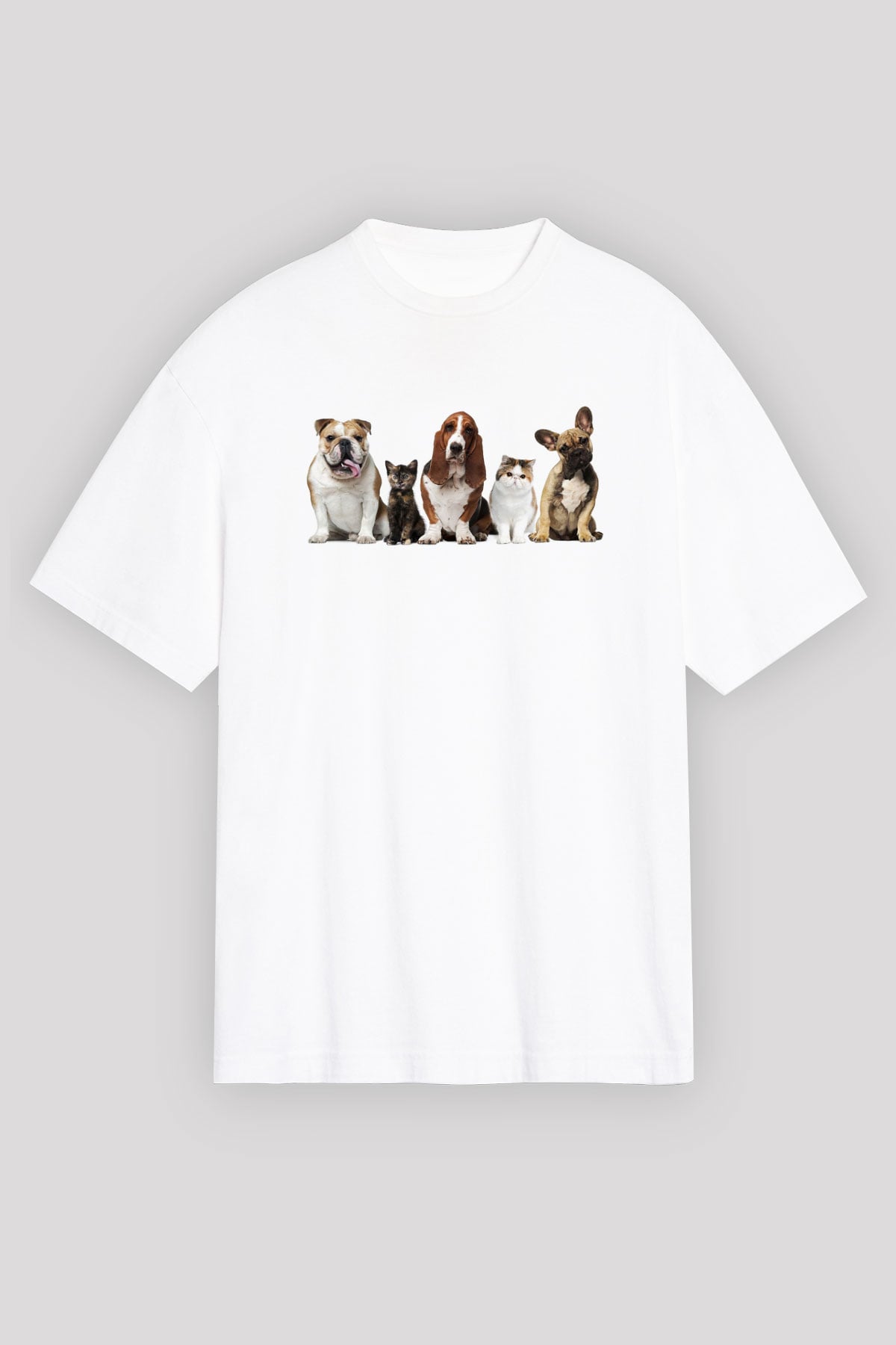 Veteriner Beyaz Unisex Oversize Tişört T-Shirt