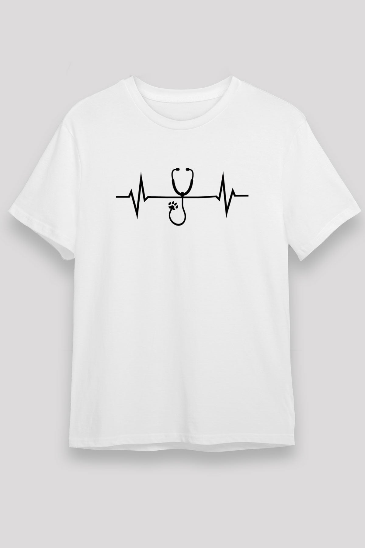 Veteriner Beyaz Unisex Tişört T-Shirt - TişörtFabrikası