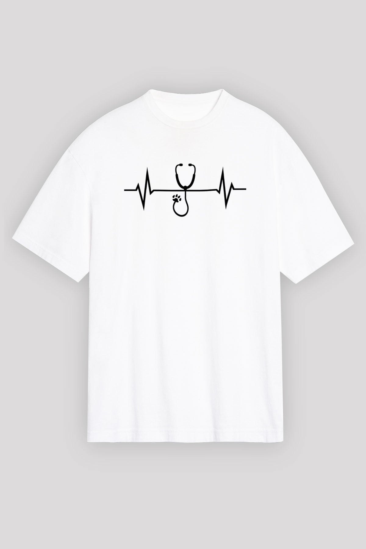 Veteriner Beyaz Unisex Tişört T-Shirt - TişörtFabrikası