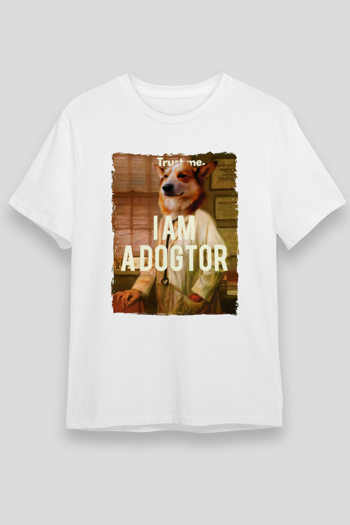 Veteriner Beyaz Unisex Tişört T-Shirt - TişörtFabrikası