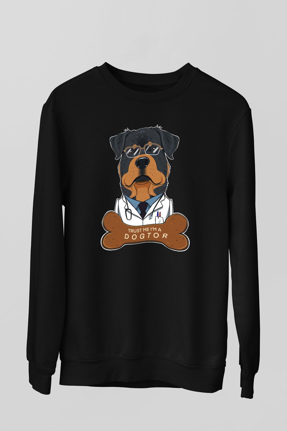 Veteriner Siyah Unisex Sweatshirt
