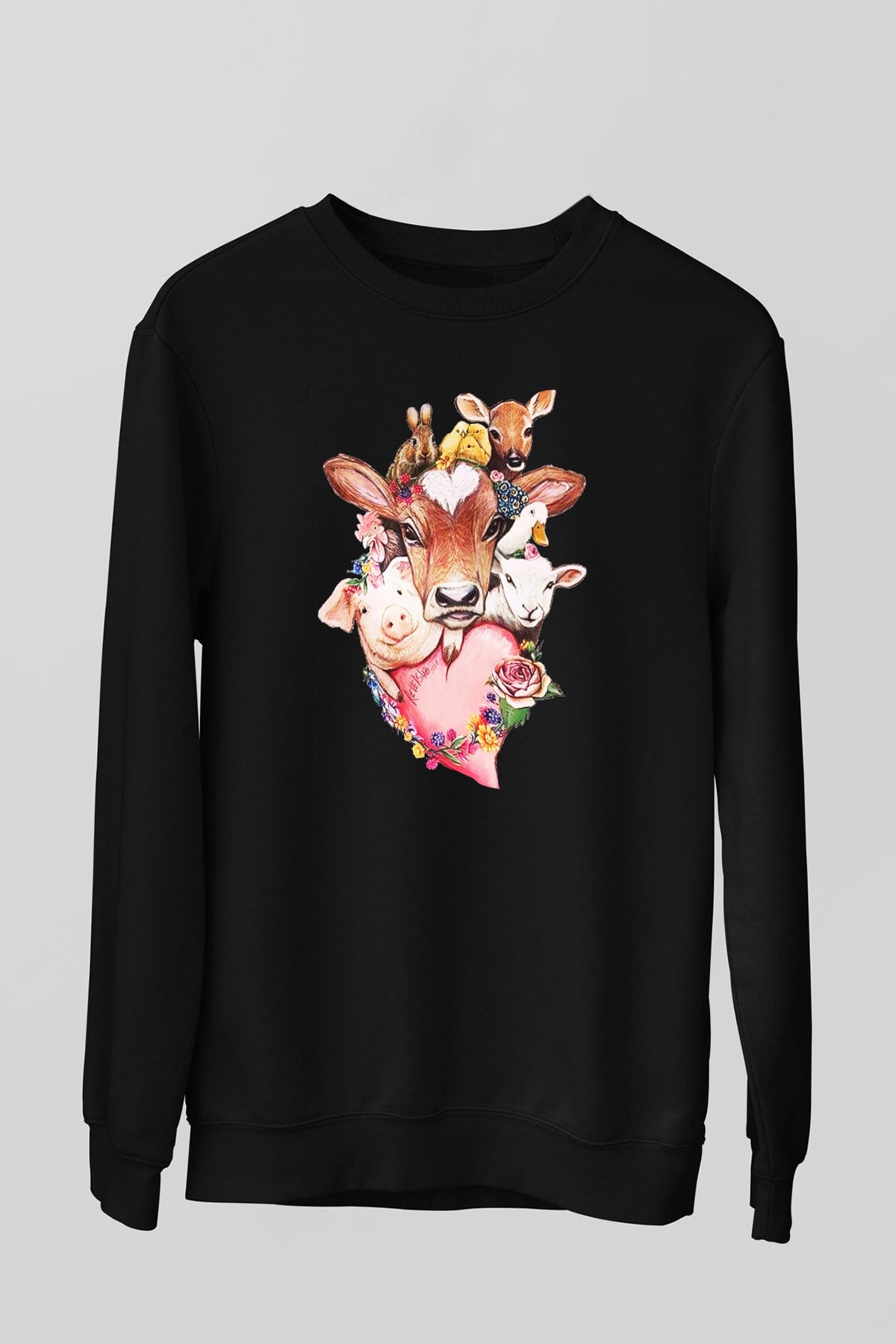Veteriner Siyah Unisex Sweatshirt