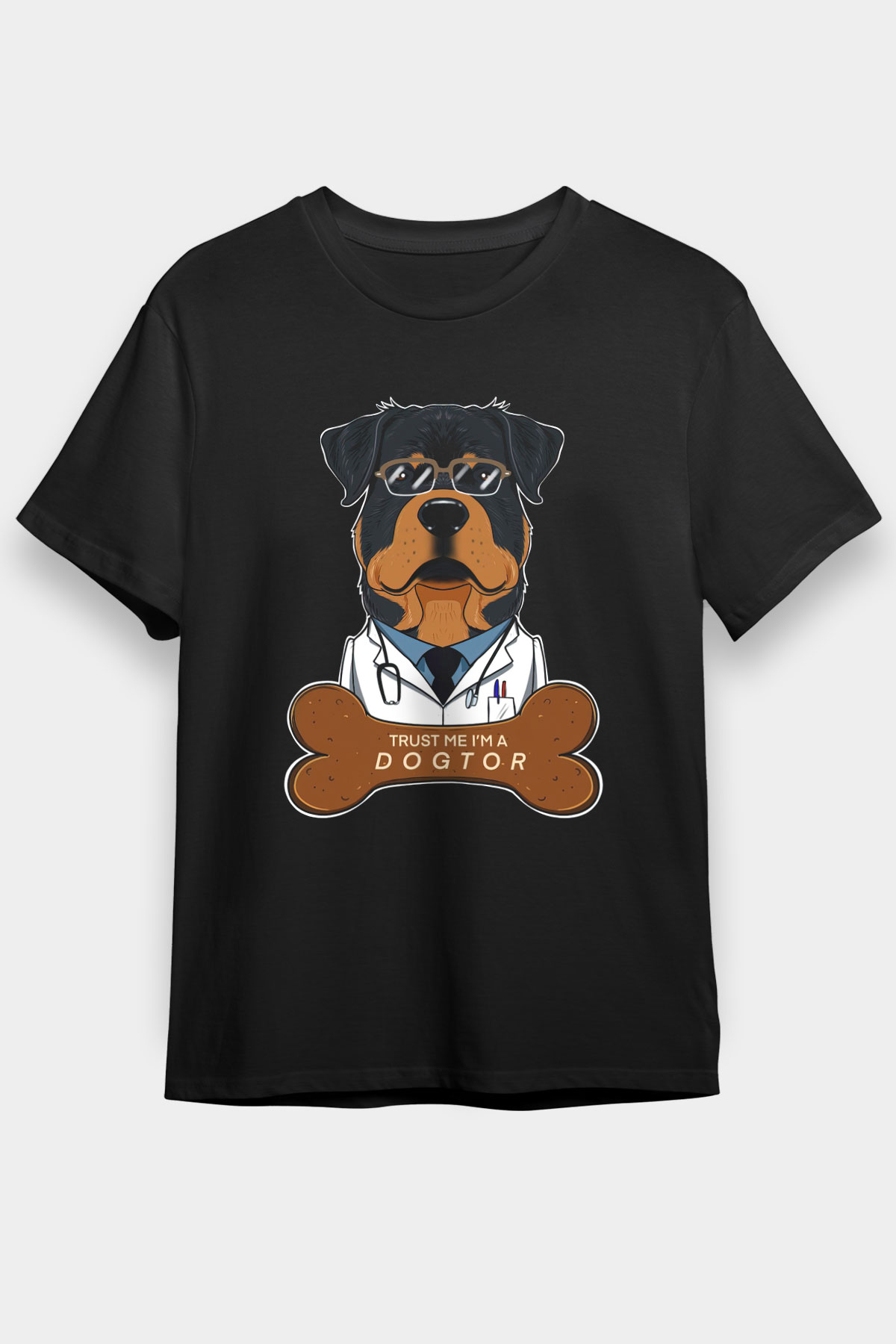Veteriner Siyah Unisex Tişört T-Shirt - TişörtFabrikası