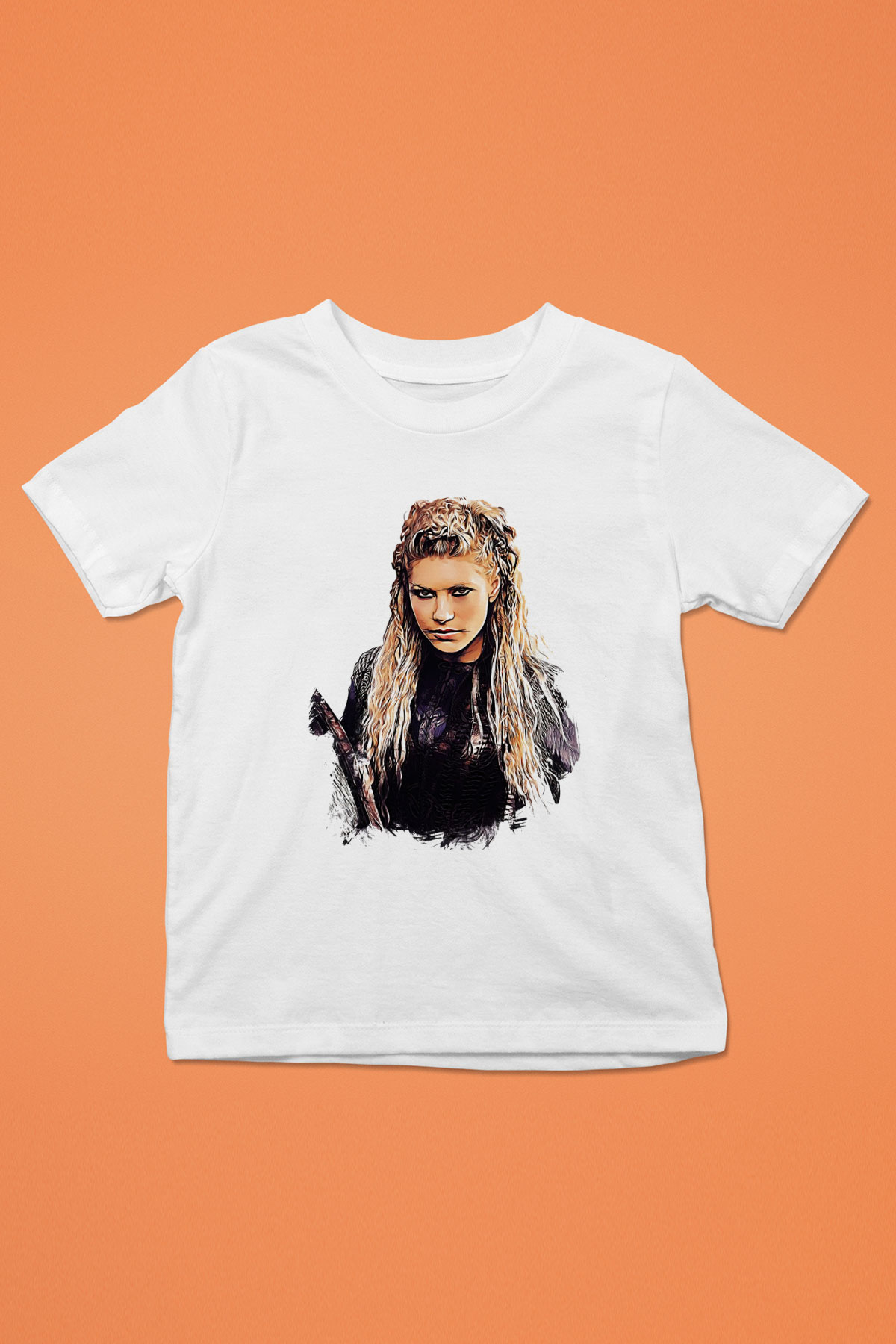 Vikings Baskılı Beyaz Unisex Çocuk Tişört