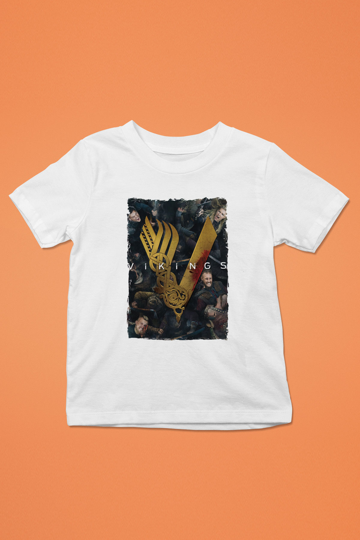 Vikings Beyaz Unisex Çocuk Tişört