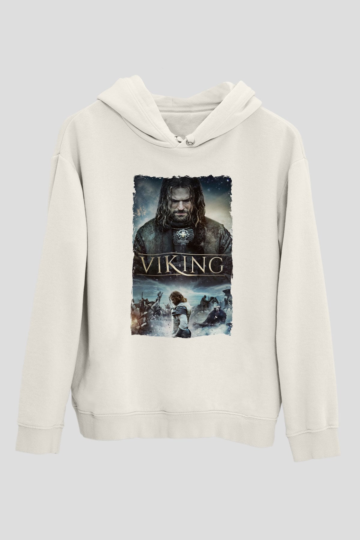 Vikings Beyaz Unisex Hoodie