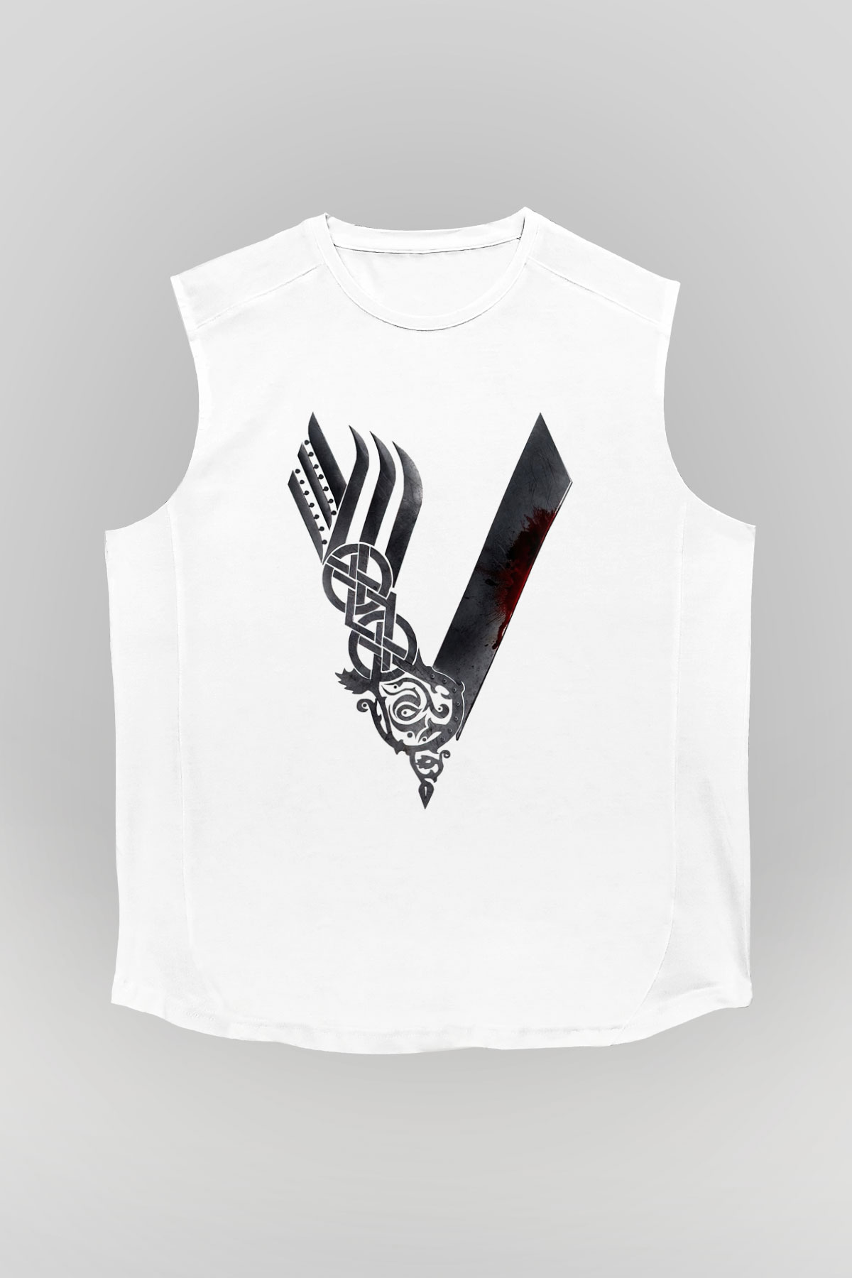 Vikings Beyaz Unisex Kolsuz Tişört