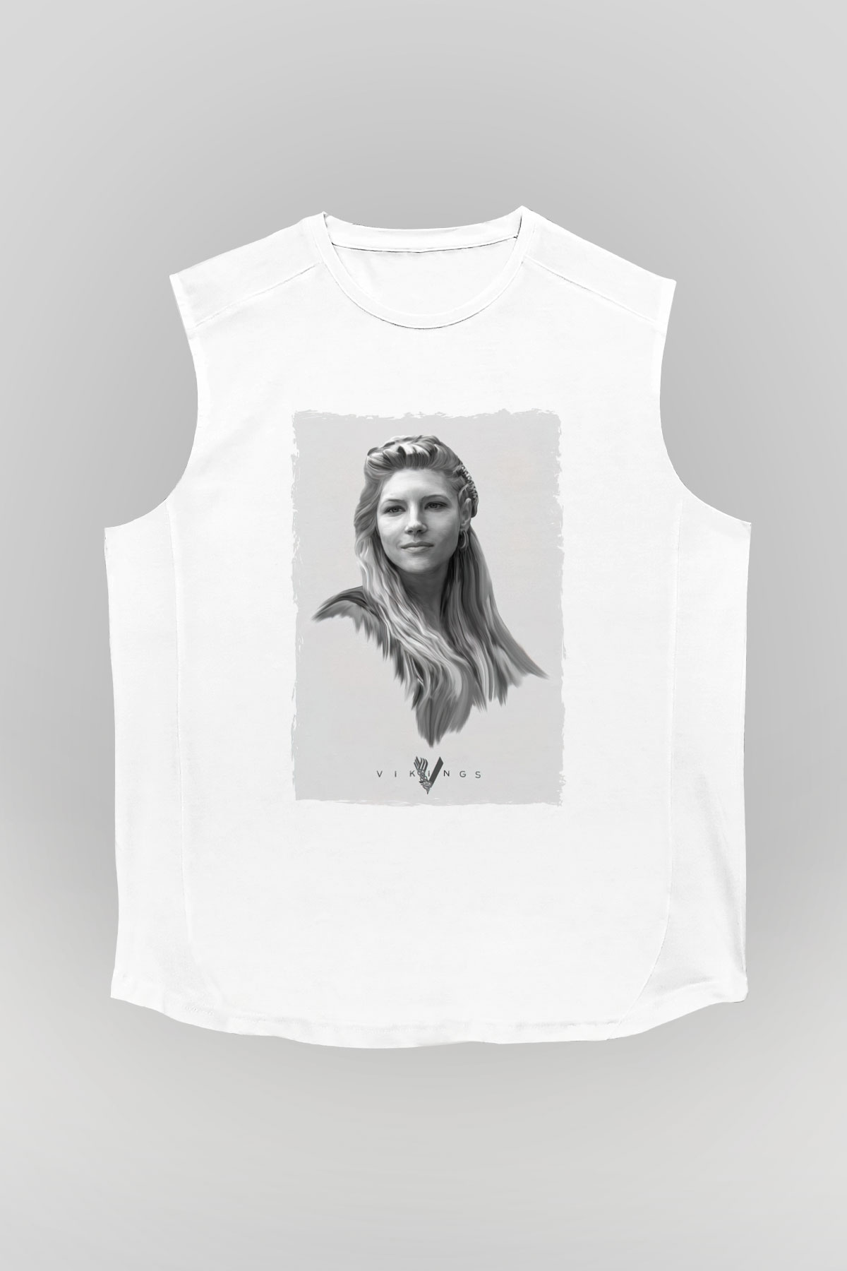 Vikings Beyaz Unisex Kolsuz Tişört