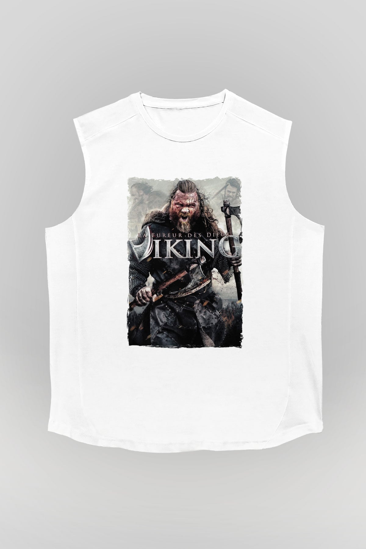 Vikings Beyaz Unisex Kolsuz Tişört