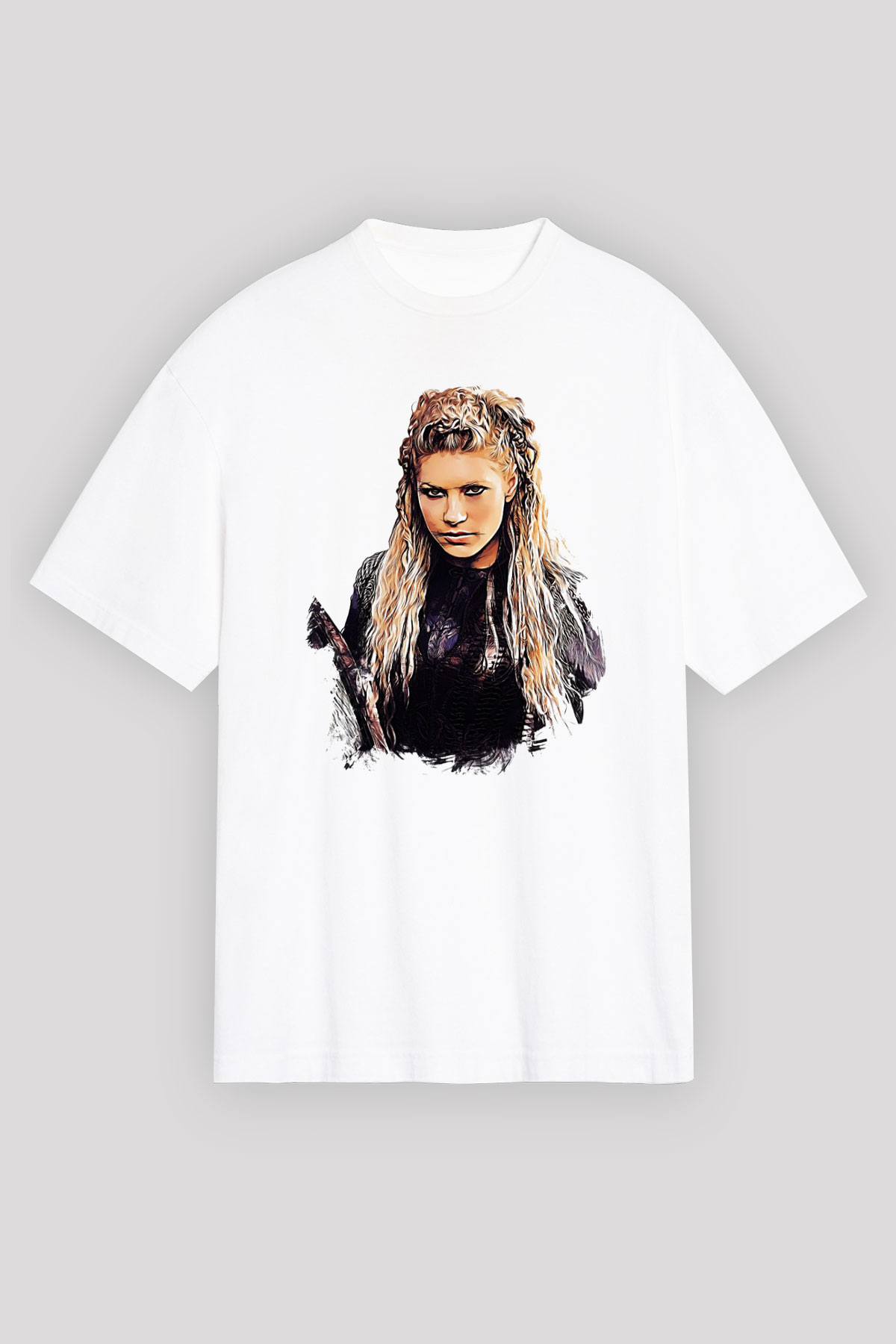 Vikings Beyaz Unisex Oversize Tişört T-Shirt