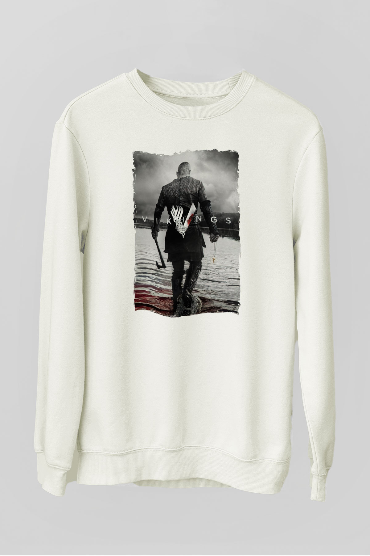 Vikings Beyaz Unisex Sweatshirt