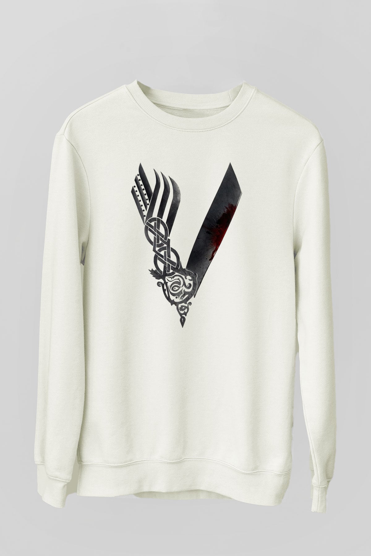 Vikings Beyaz Unisex Sweatshirt