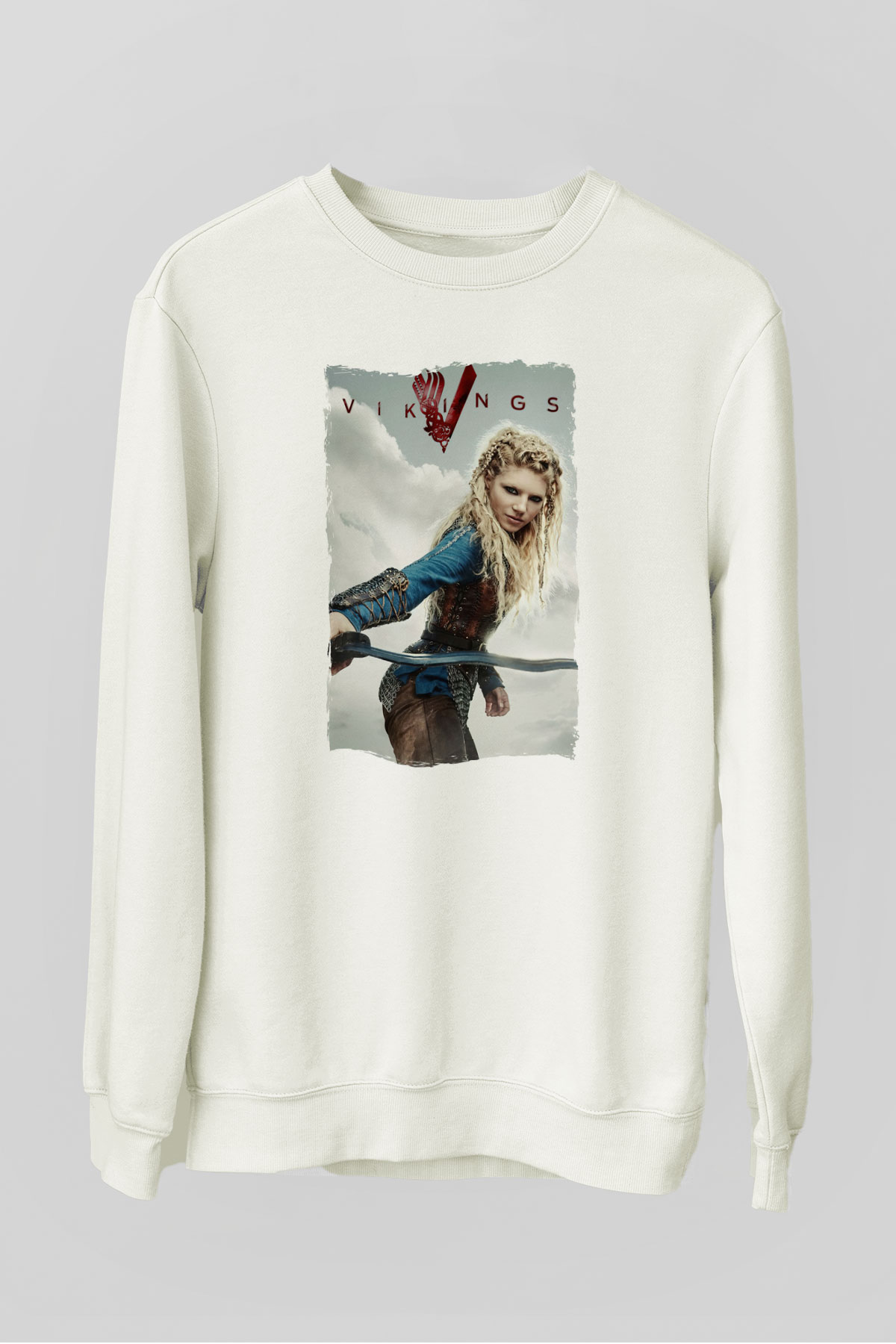 Vikings Beyaz Unisex Sweatshirt