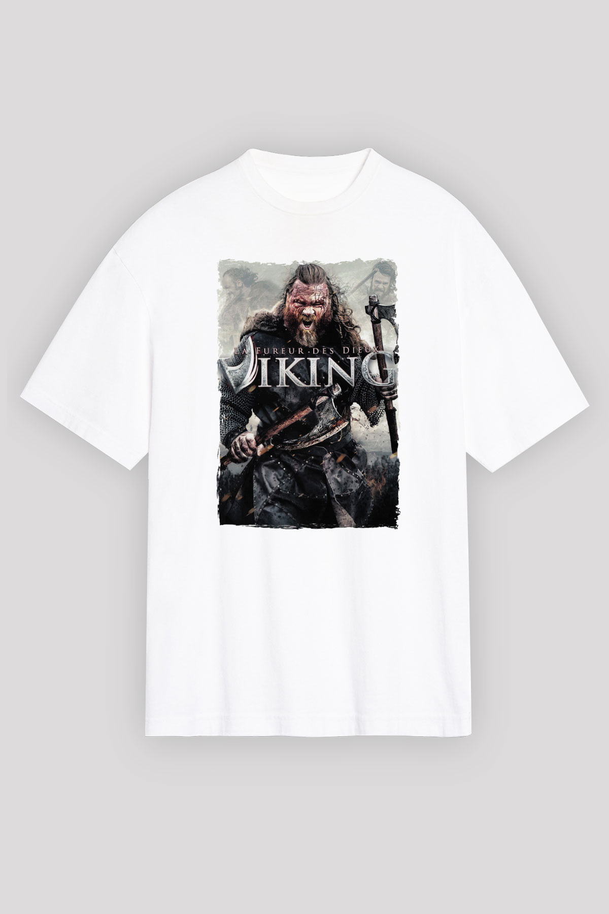 Vikings Beyaz Unisex Tişört T-Shirt