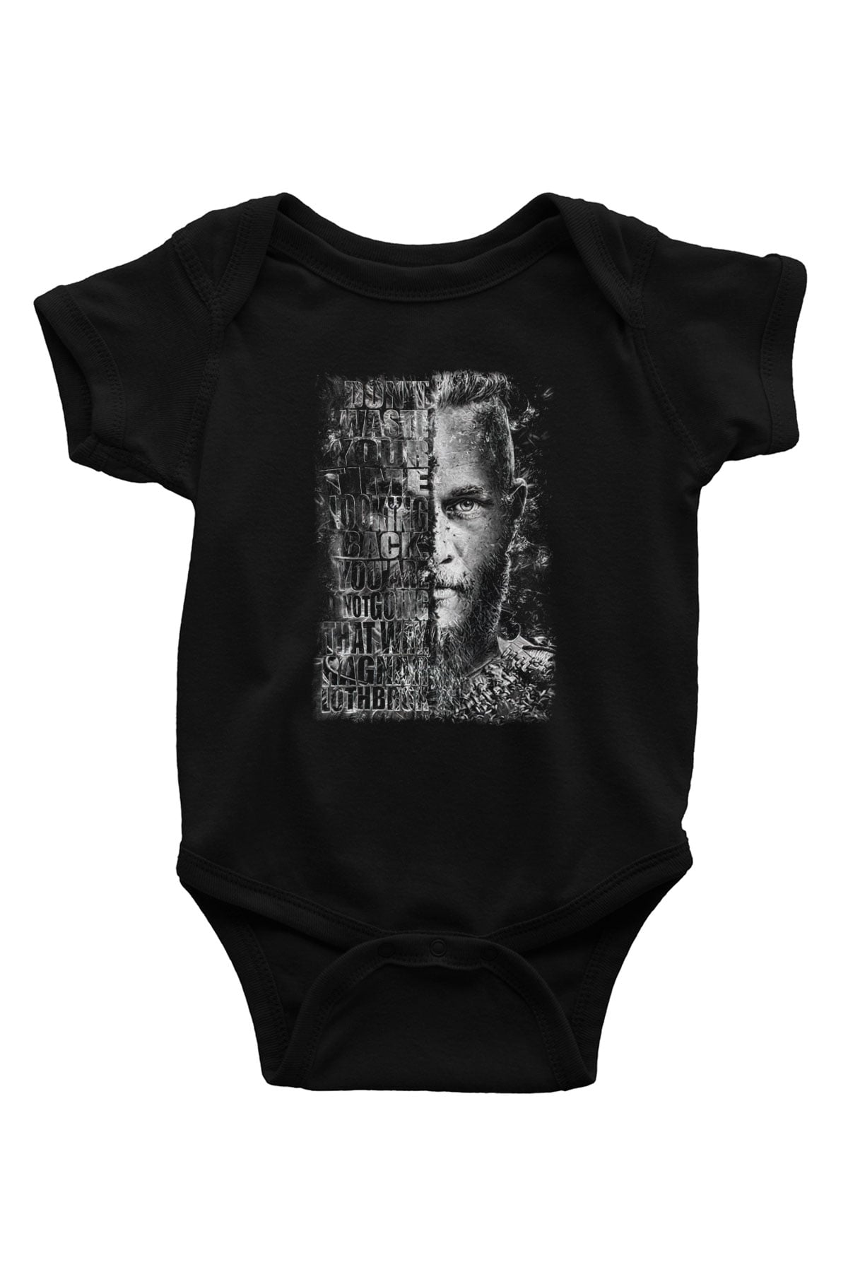 Vikings Siyah Bebek Body - Zıbın