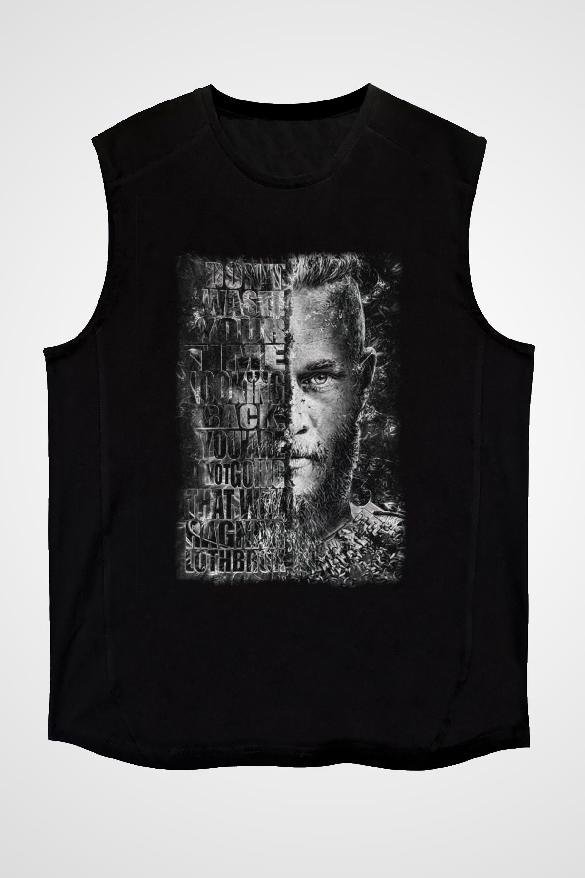 Vikings Siyah Unisex Kolsuz Tişört