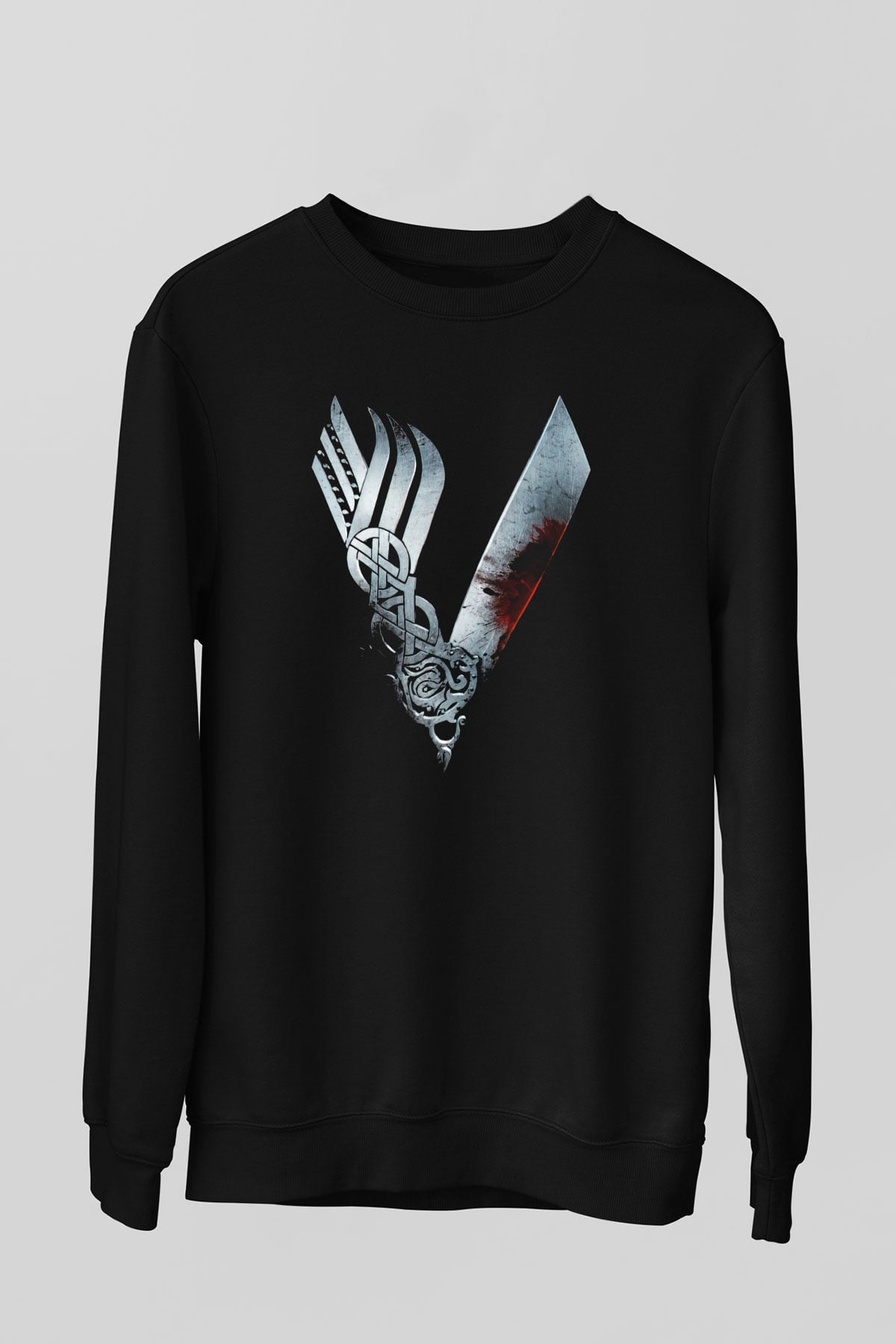 Vikings Siyah Unisex Sweatshirt