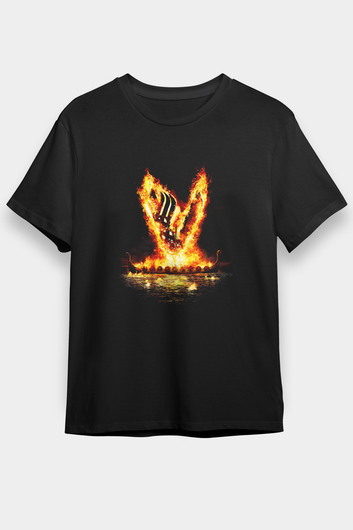 Vikings Siyah Unisex Graphic Tee - STREETWEAR