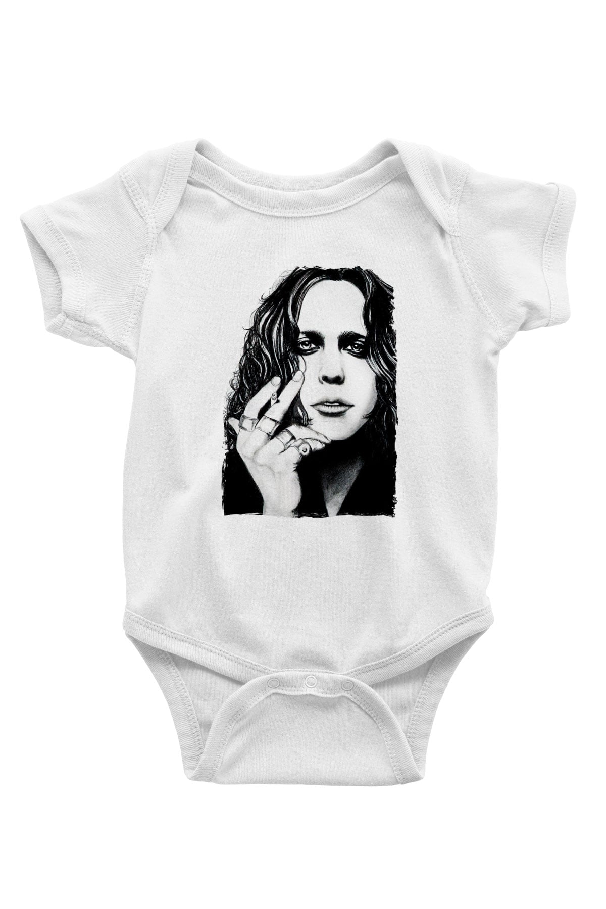 Ville Valo Baskılı Beyaz Unisex Bebek Body - Zıbın