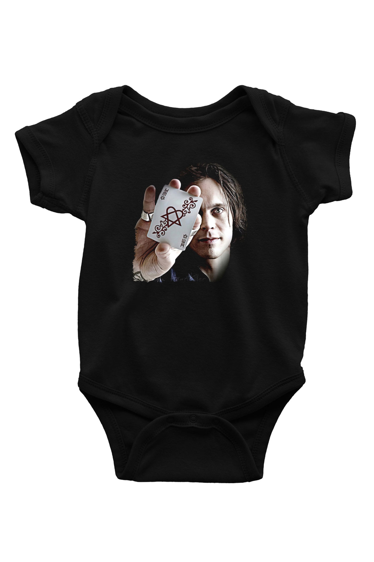 Ville Valo Baskılı Unisex Siyah Bebek Body - Zıbın