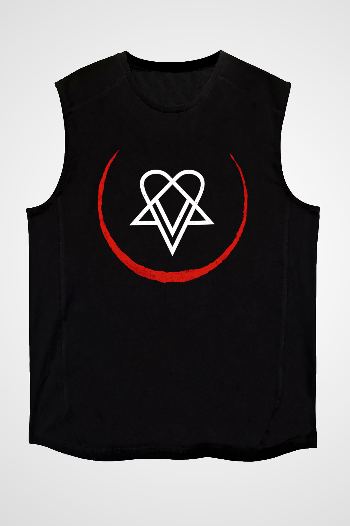 Ville Valo Baskılı Unisex Siyah Kolsuz Tişört - Tshirt