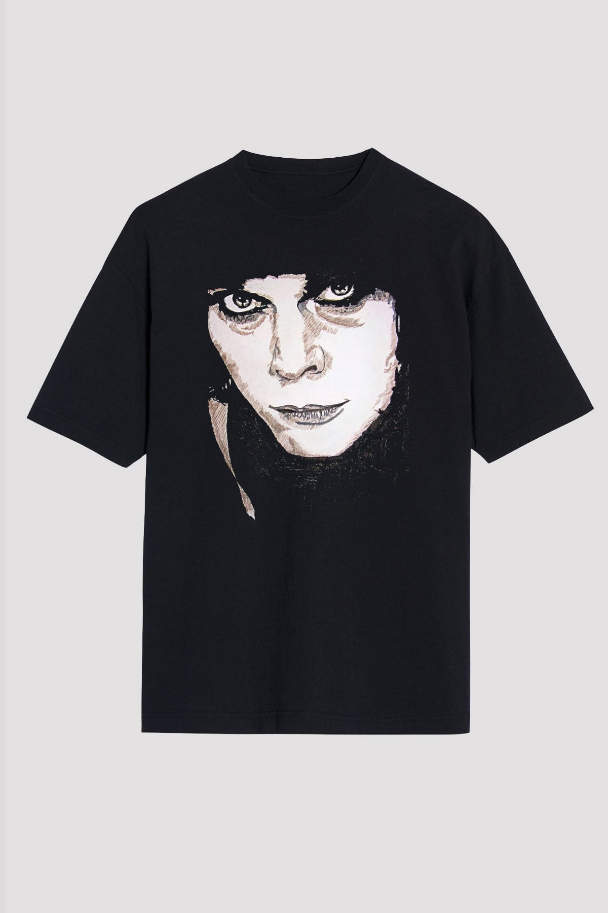 Ville Valo Baskılı Unisex Siyah Oversize Tişört - Tshirt