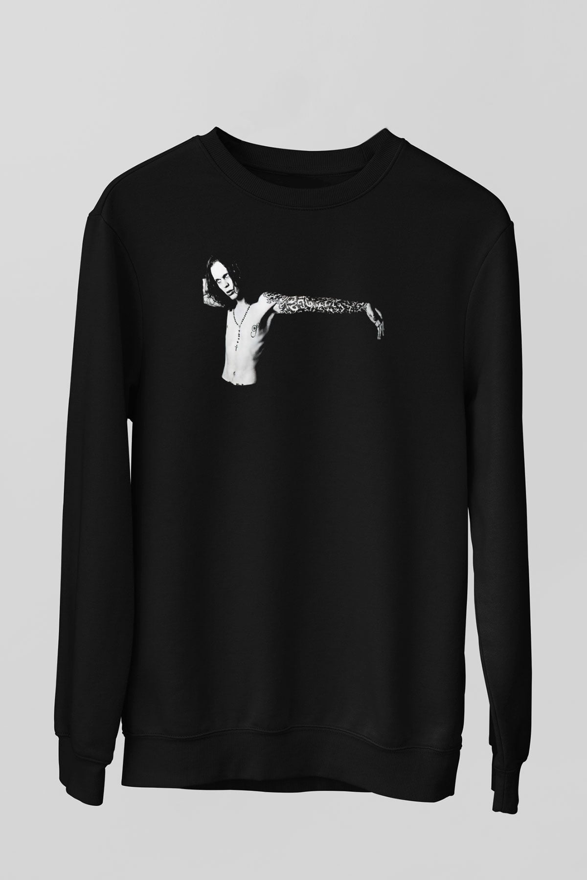 Ville Valo Baskılı Unisex Siyah Sweatshirt