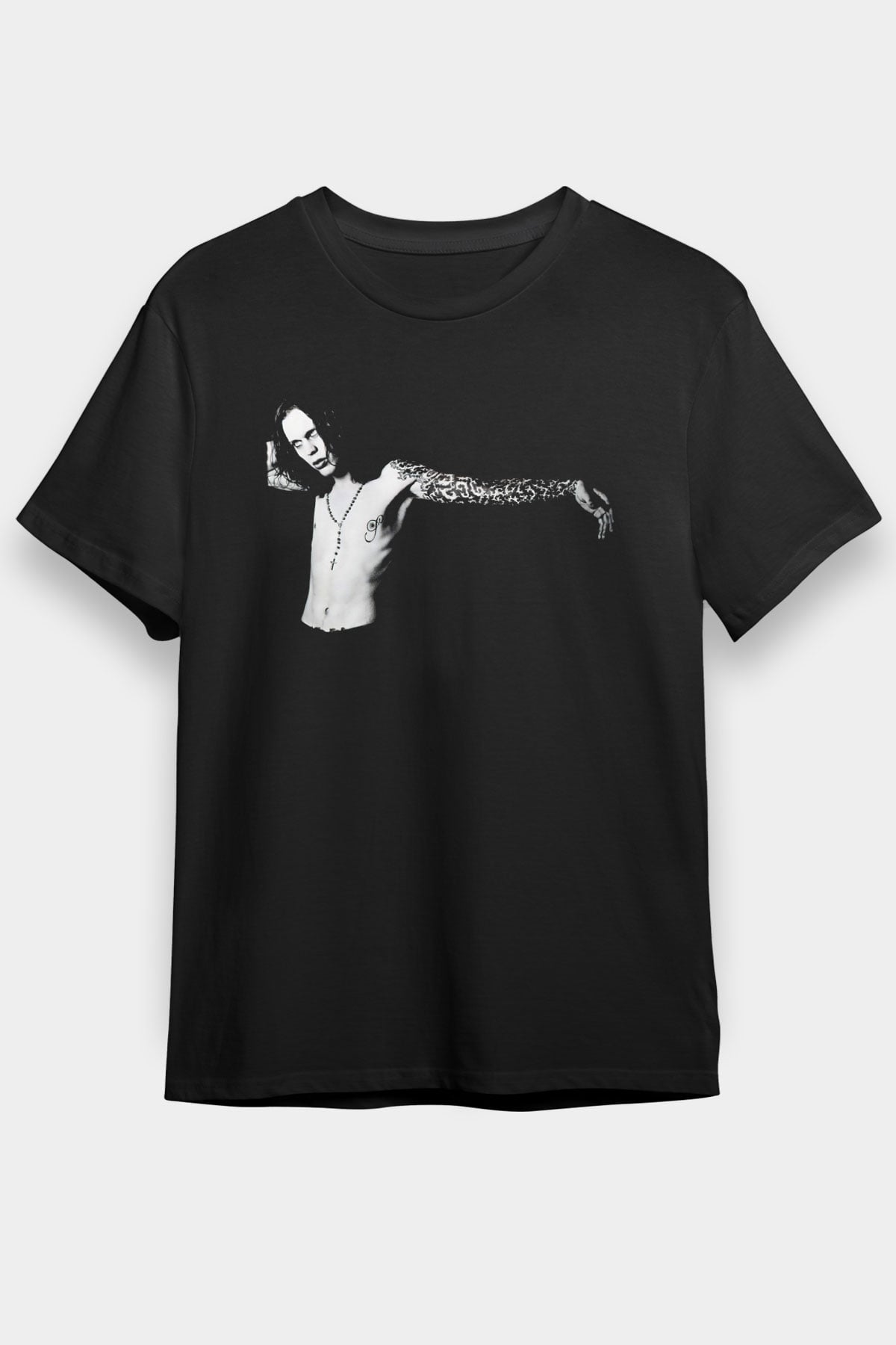 Ville Valo Baskılı Unisex Siyah Tişört - Tshirt