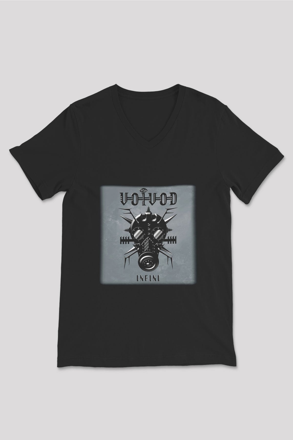 Voivod Siyah Unisex V Yaka Tişört T-Shirt