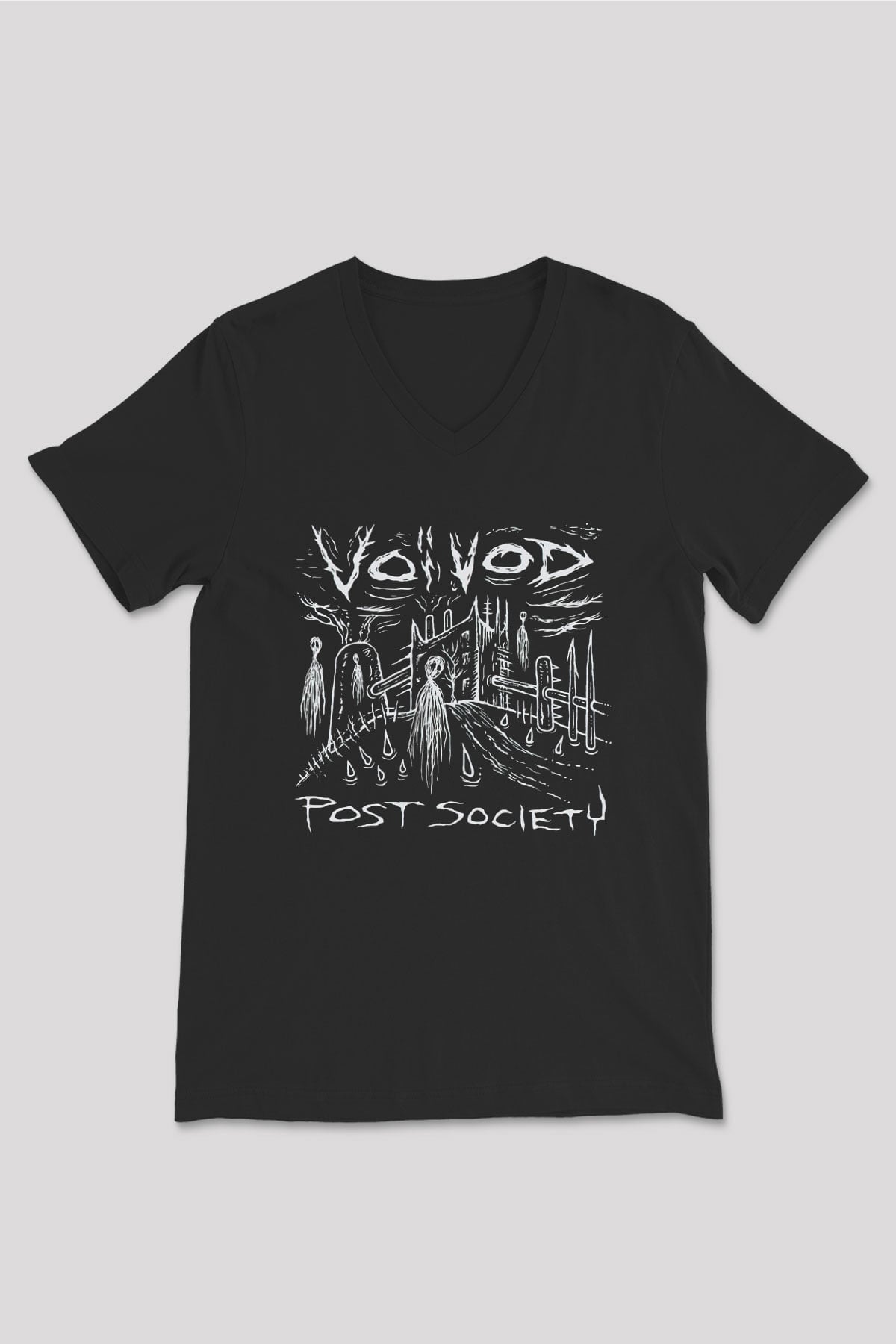 Voivod Siyah Unisex V Yaka Tişört T-Shirt