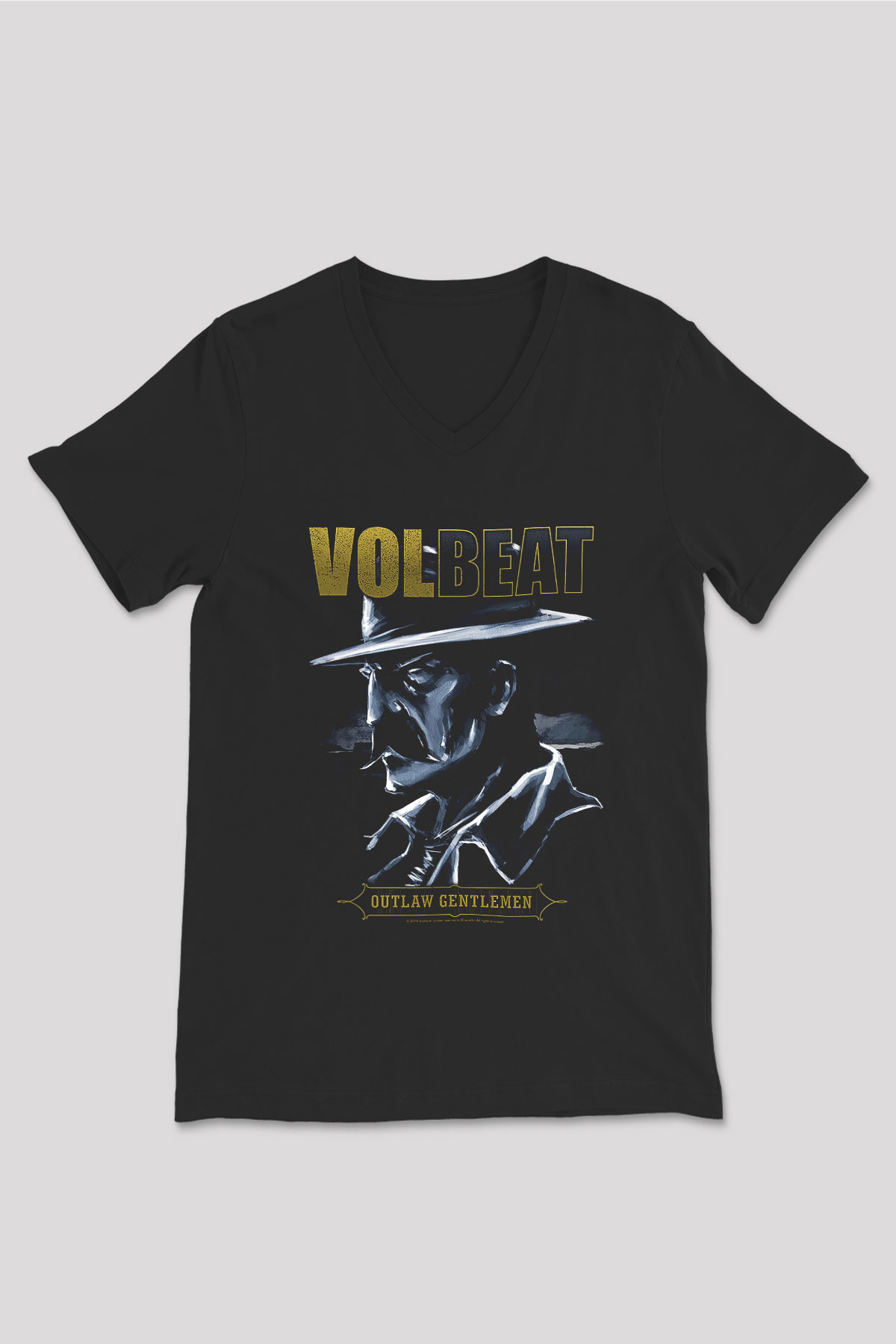 Volbeat Siyah Unisex V Yaka Tişört T-Shirt