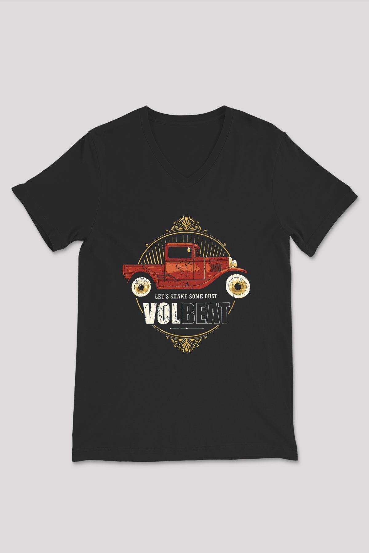 Volbeat Siyah Unisex V Yaka Tişört T-Shirt