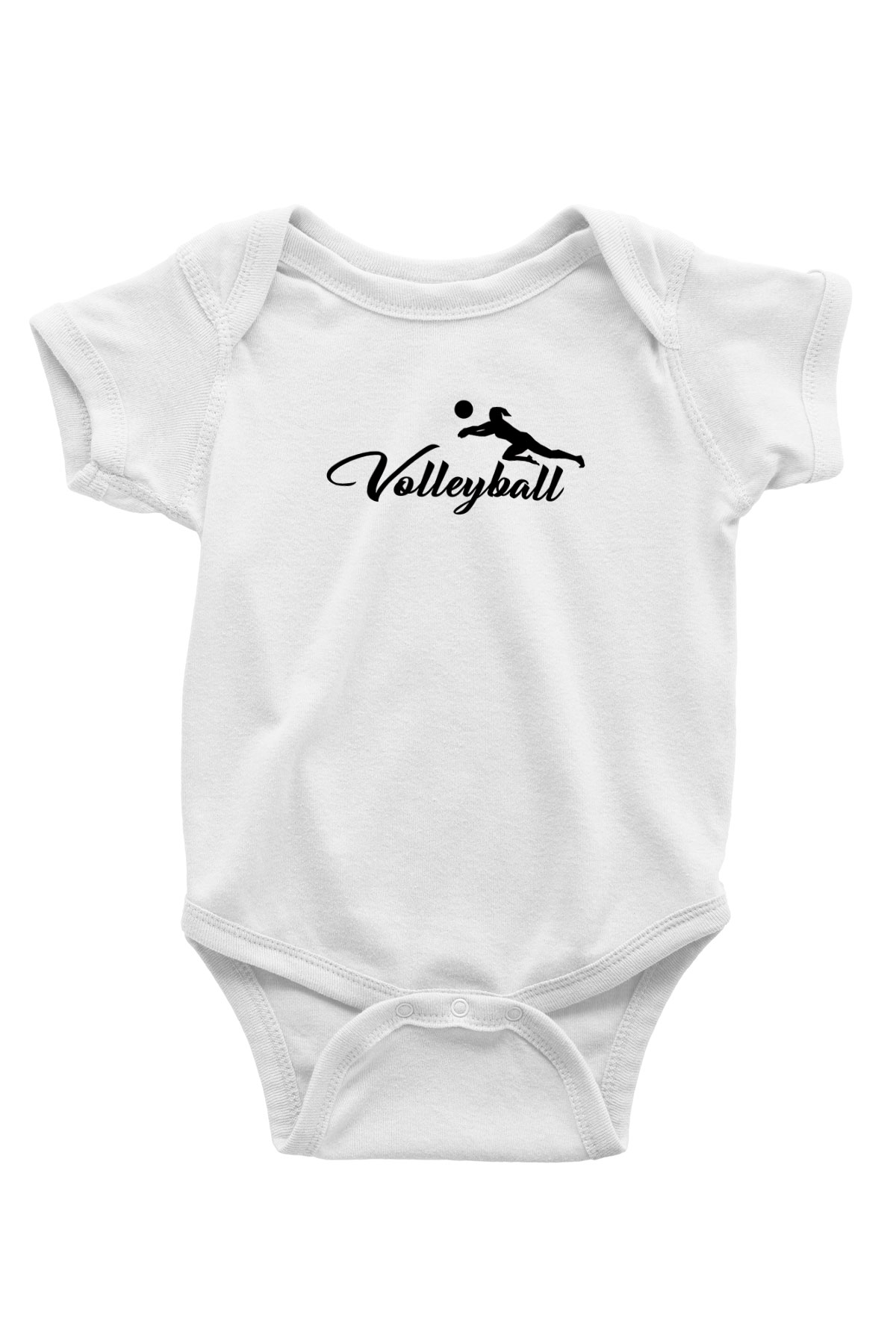 Voleybol Baskılı Beyaz Bebek Body - Zıbın