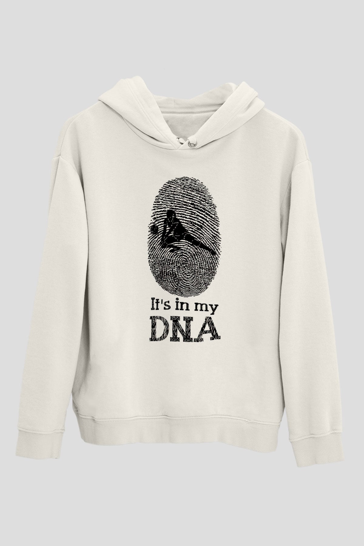 Voleybol Baskılı Unisex Ekru Hoodie