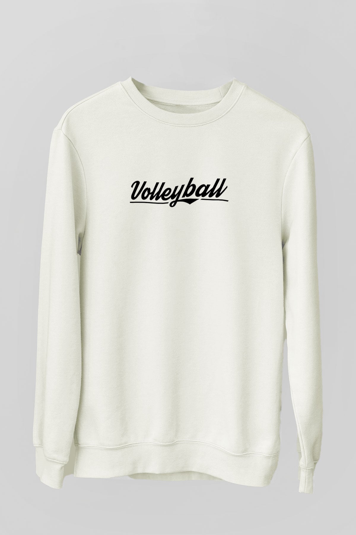 Voleybol Baskılı Unisex Ekru Sweatshirt