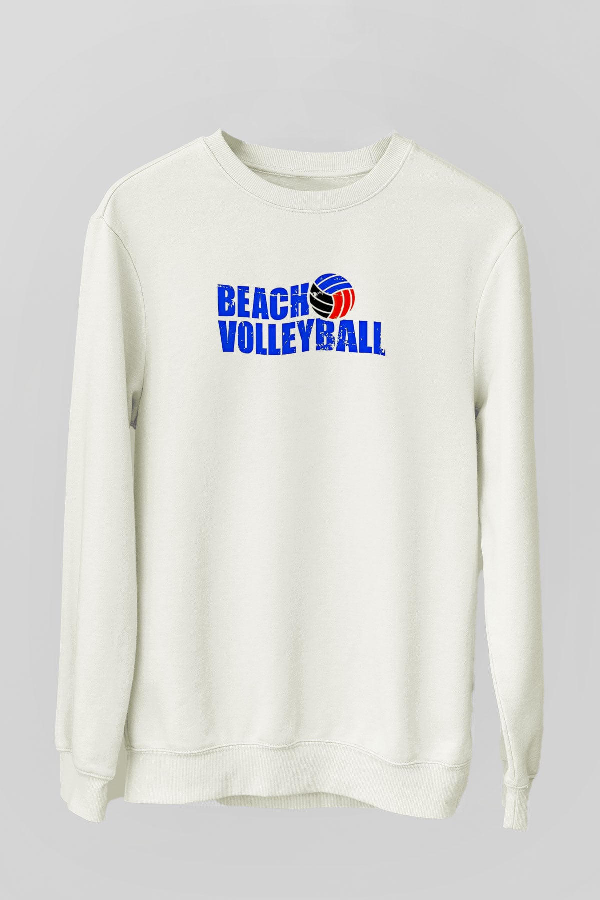 Voleybol Baskılı Unisex Ekru Sweatshirt