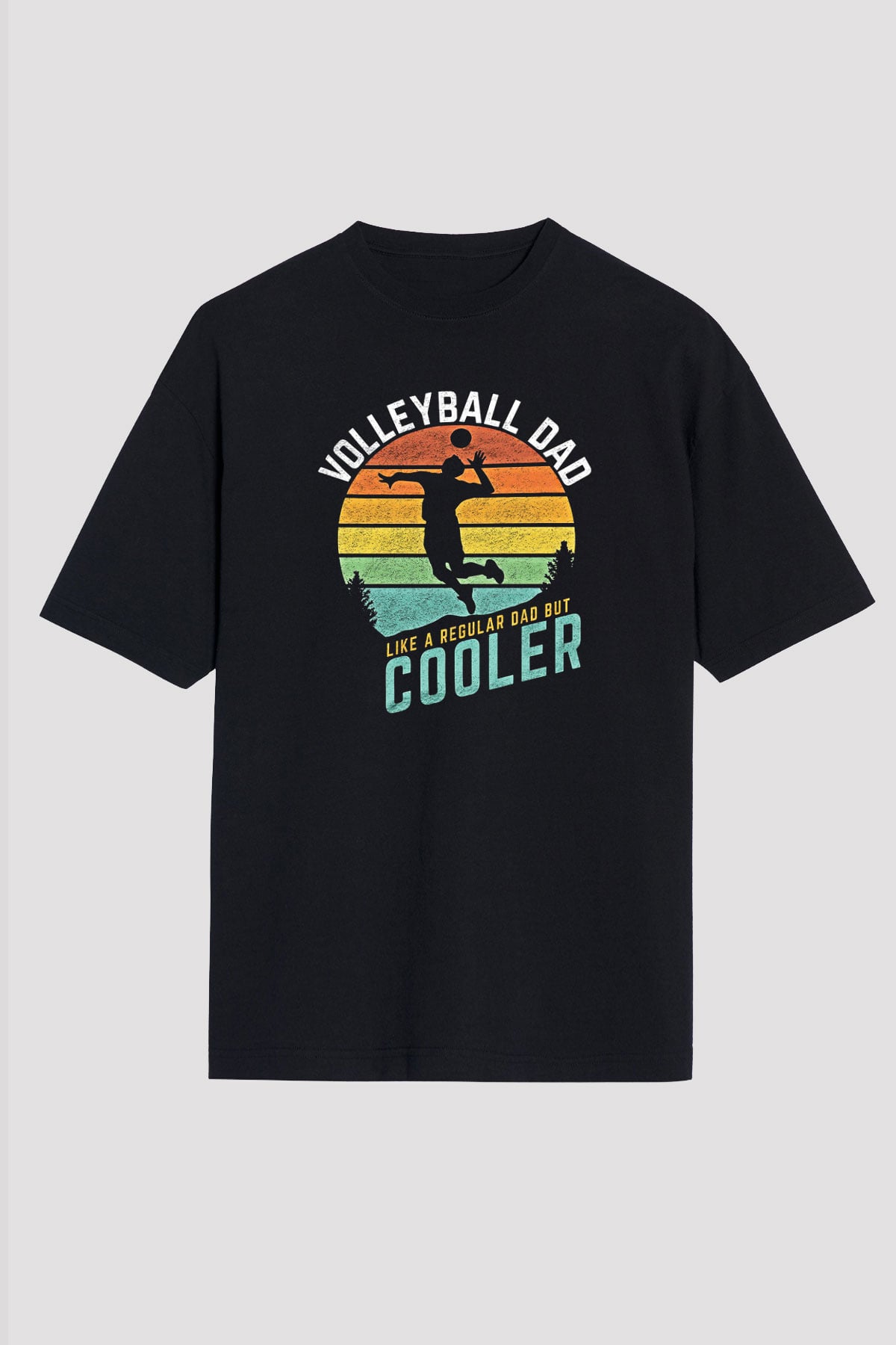Voleybol - Volleyball Baskılı Unisex Siyah Oversize Tişört