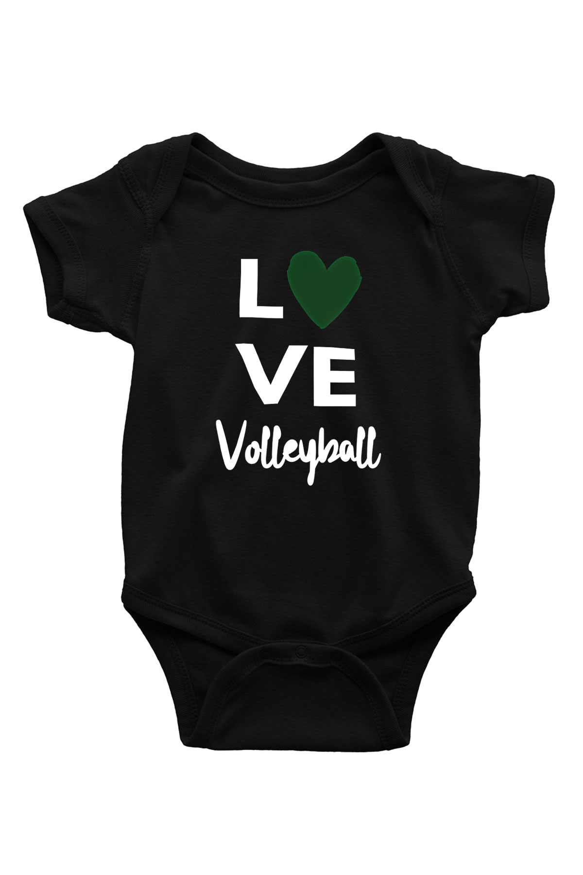 Voleybol - Volleyball Baskılı Unisex Siyah Bebek Body - Zıbın