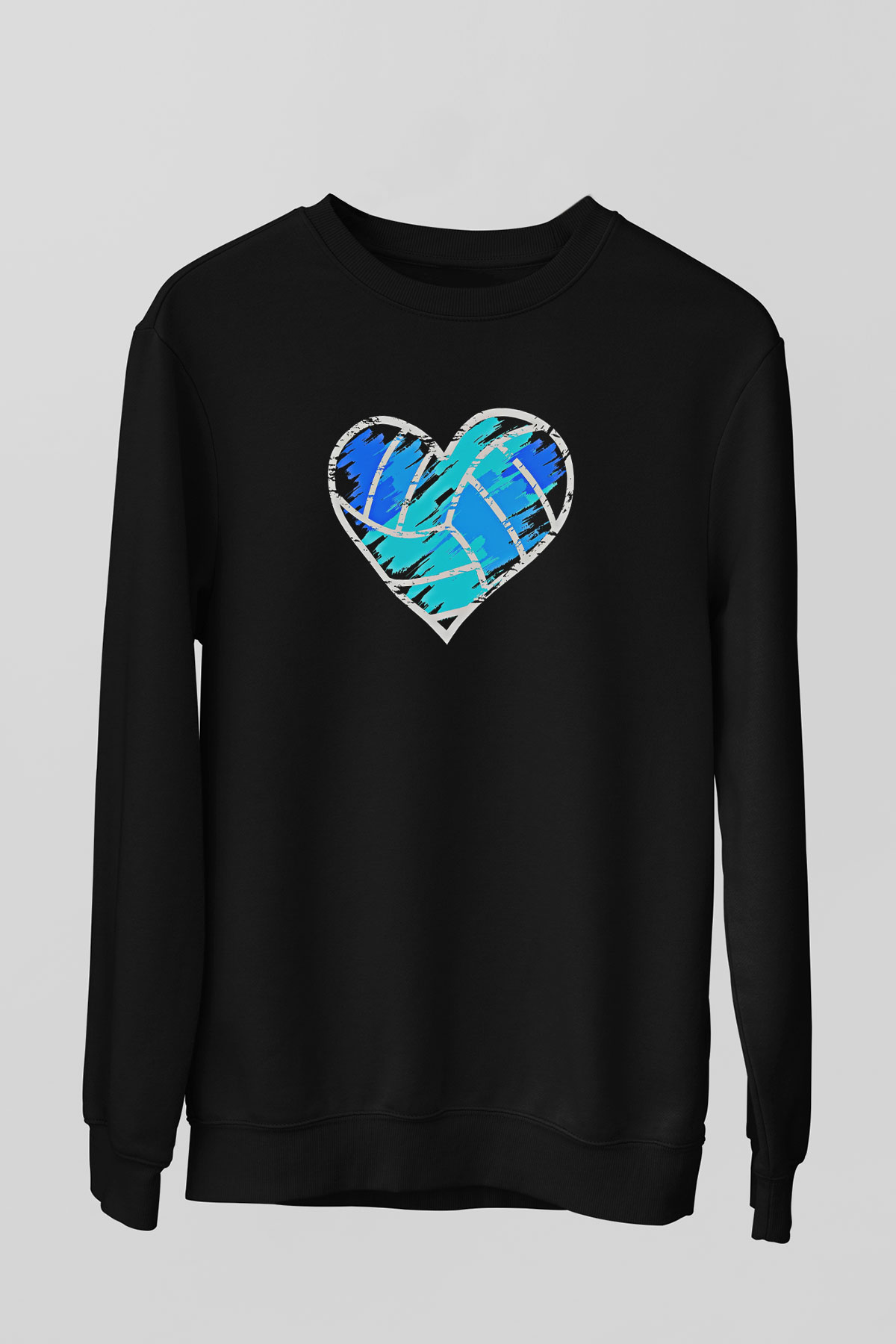 Voleybol - Volleyball Baskılı Unisex Siyah Sweatshirt