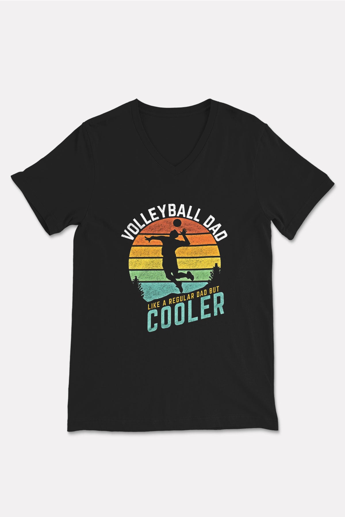 Voleybol - Volleyball Baskılı Unisex Siyah V Yaka Tişört