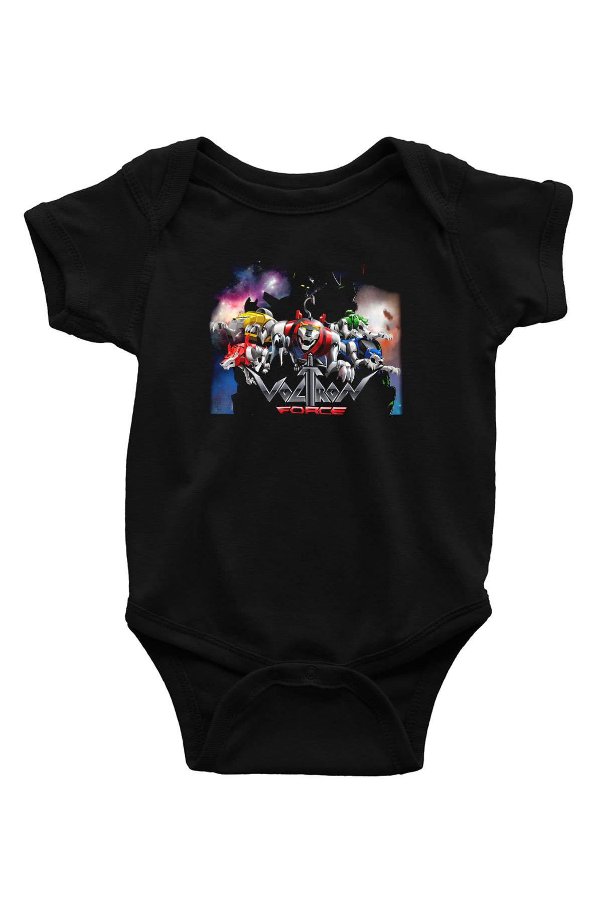 Voltron Baskılı Siyah Bebek Body - Zıbın
