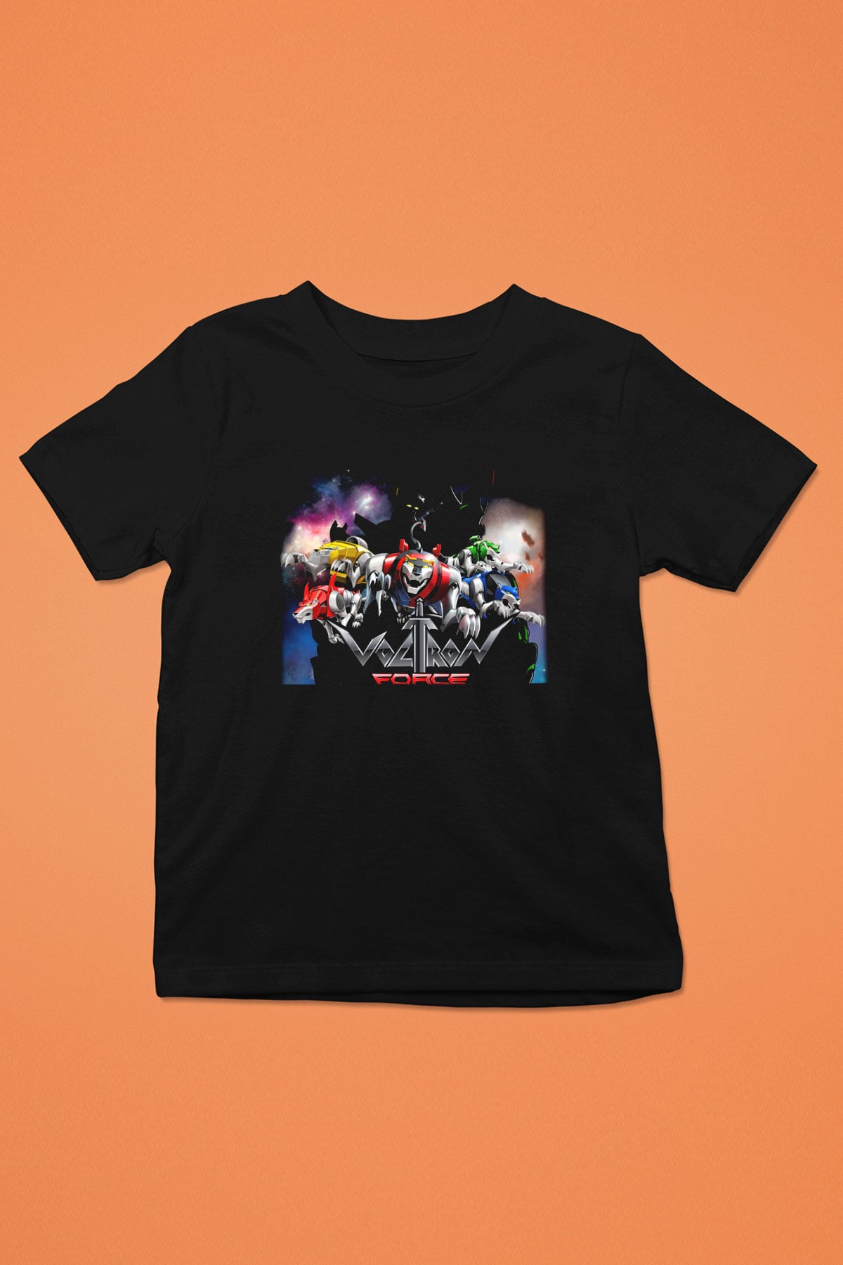 Voltron Baskılı Siyah Unisex Çocuk Tişört