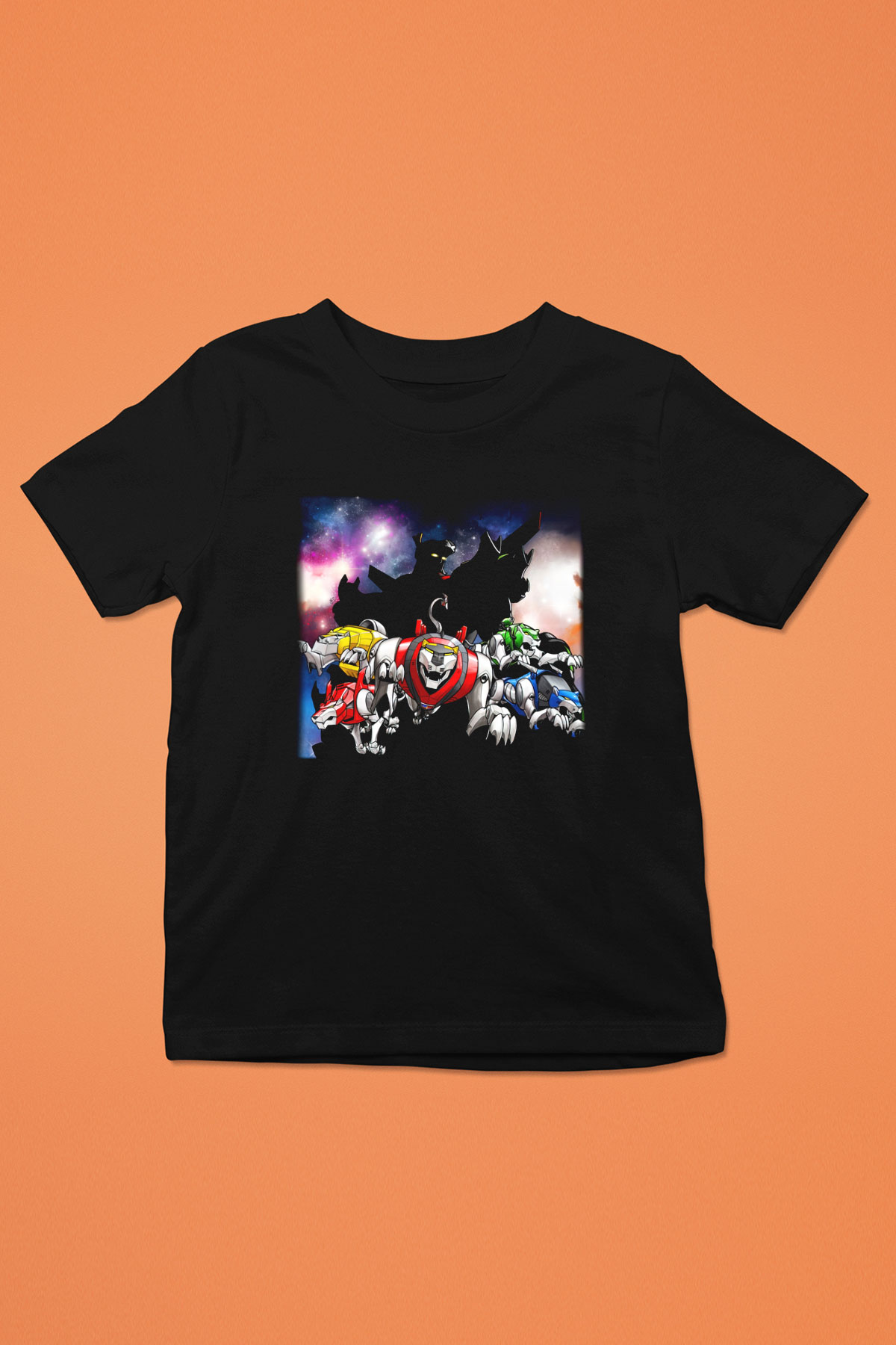 Voltron Baskılı Siyah Unisex Çocuk Tişört
