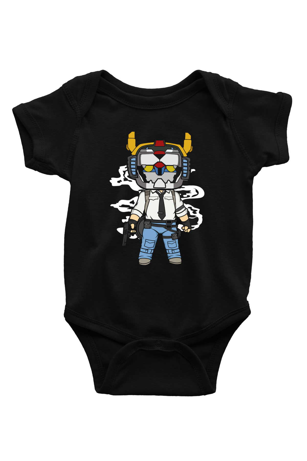 Voltron Pub-G Baskılı Unisex Siyah Bebek Body - Zıbın